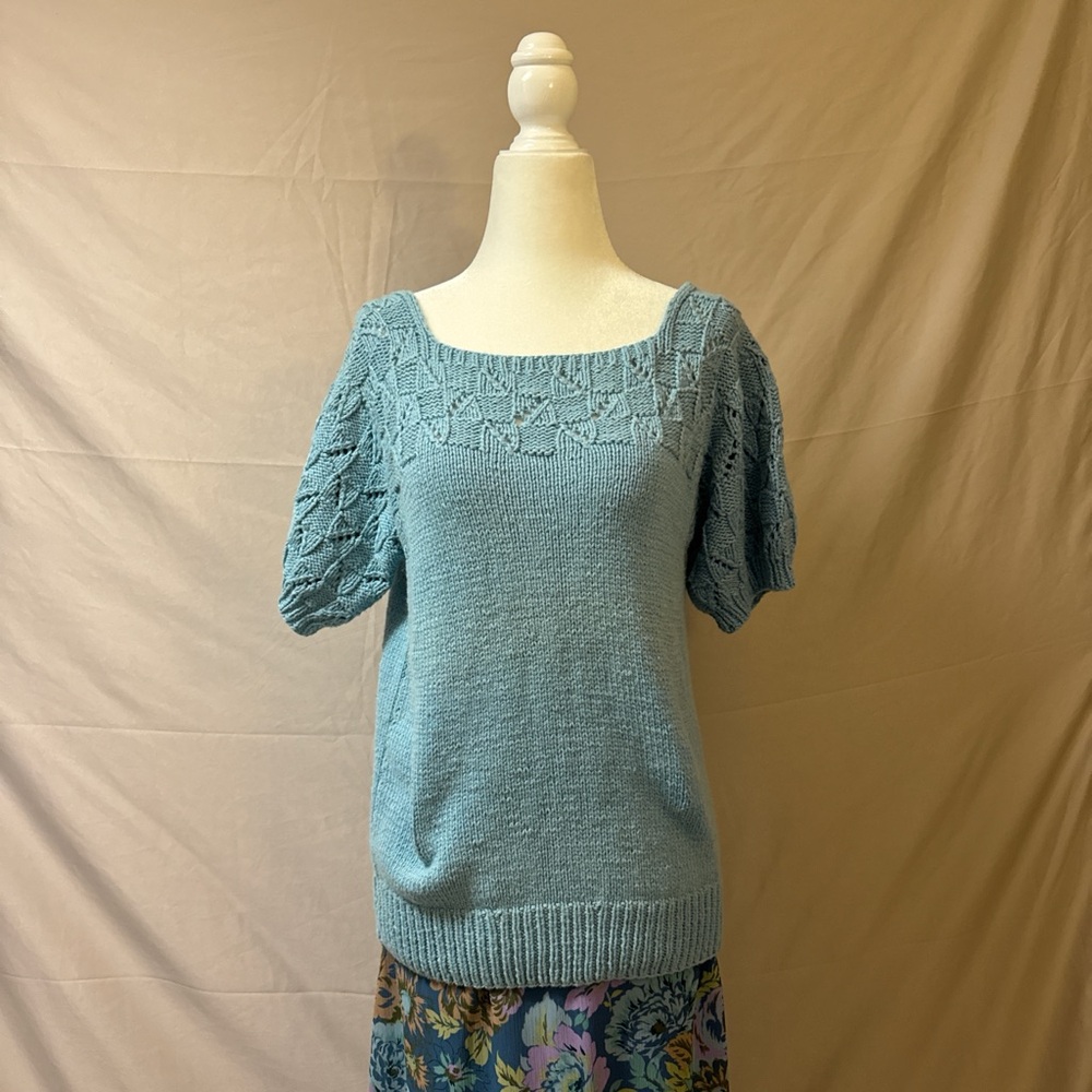 Gorgeous hand knit square neck sweater
